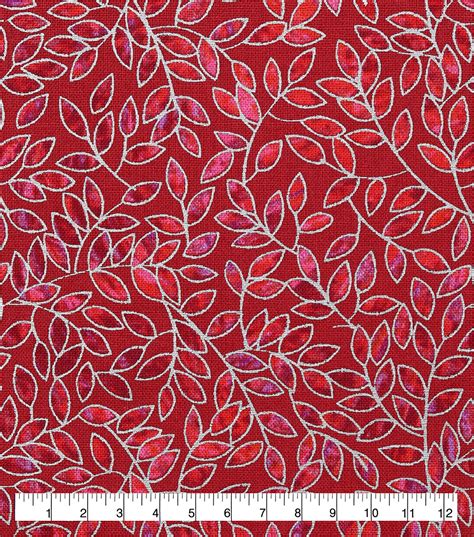 Red Metallic Cosmos Quilt Cotton Fabric by Keepsake Calico